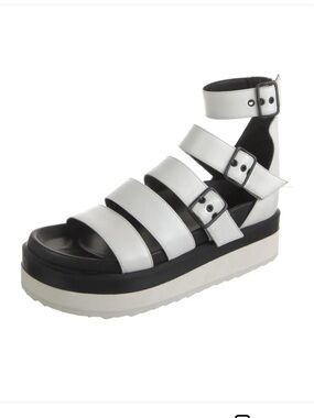 Pierre Hardy White Chunky Platform Leather Gladiator Sandals Size 40/US 9